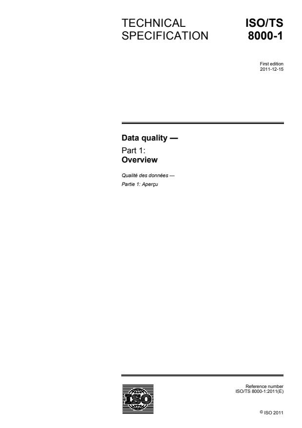 ISO/TS 8000-1:2011 - Data quality