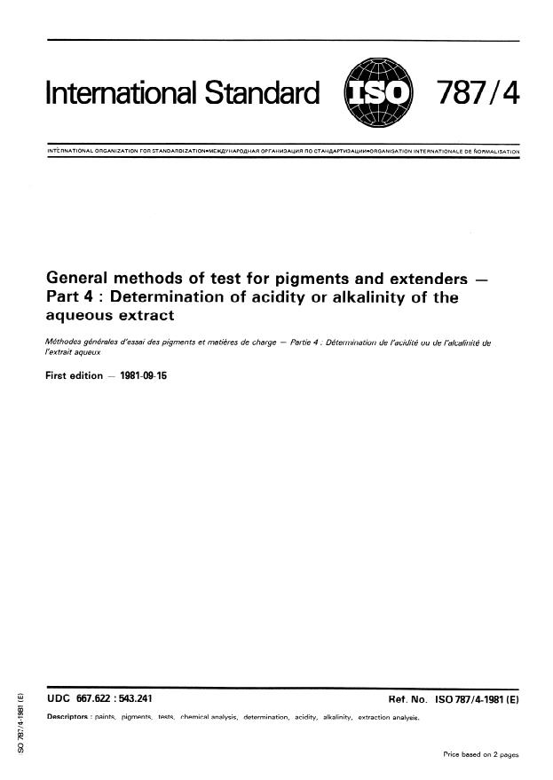 ISO 787-4:1981 - General methods of test for pigments and extenders