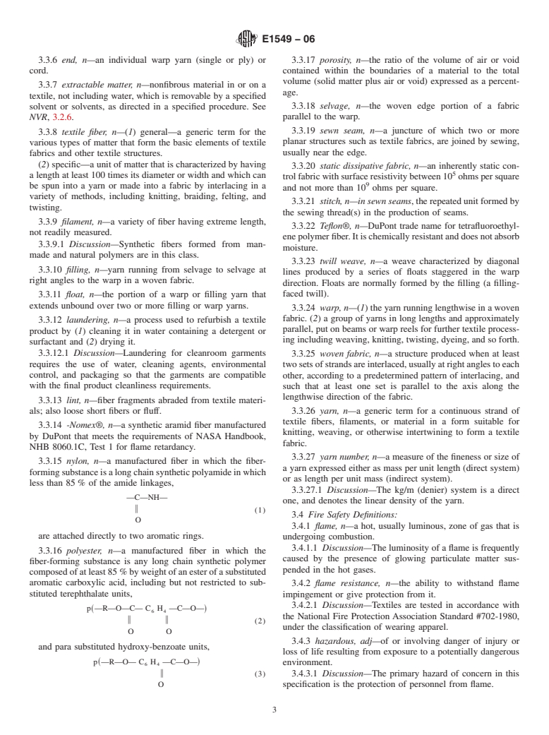 ASTM E1549-06 - Standard Specification for ESD Controlled Garments Required in Cleanrooms and Controlled Environments for Spacecraft for Non-Hazardous and Hazardous Operations