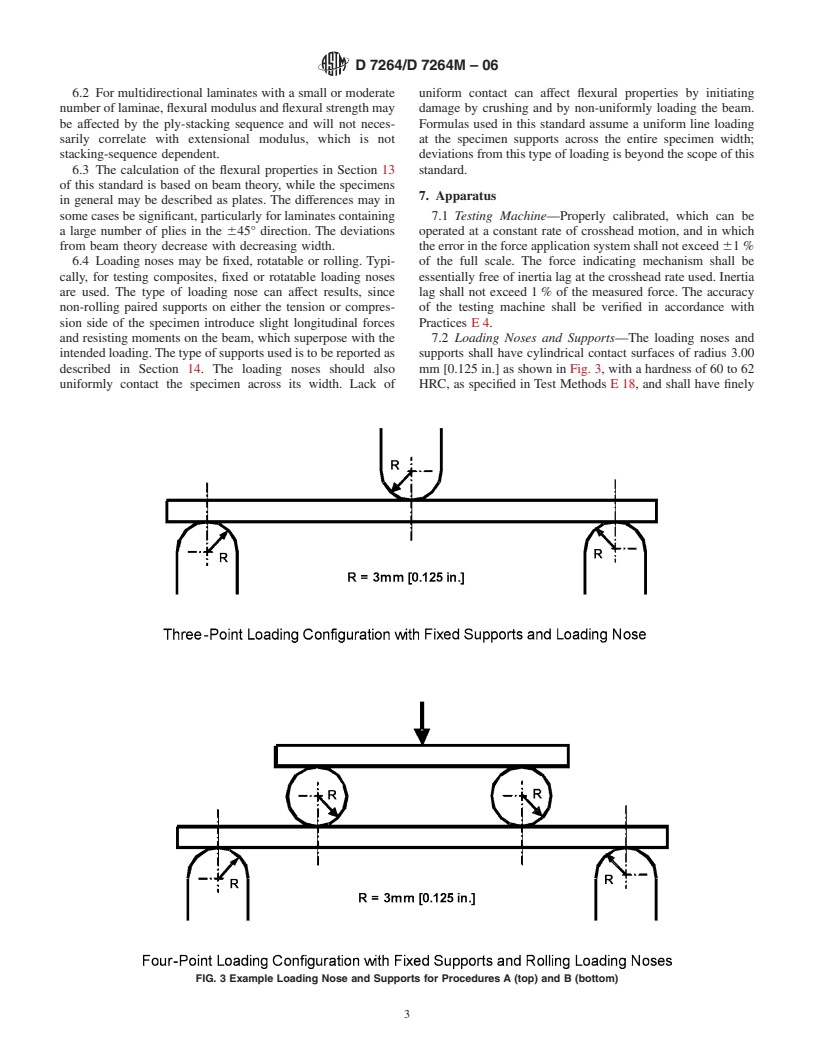 ASTM D7264/D7264M-06 - Standard Test Method for Flexural Properties of Polymer Matrix Composite Materials