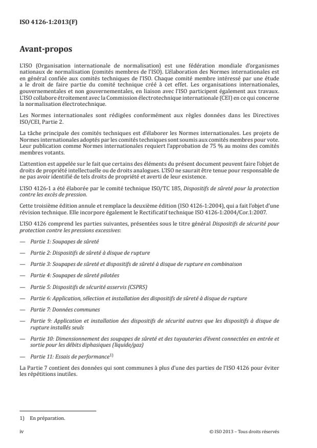 ISO 4126-1:2013 ISO 4126-1:2013 - Dispositifs de sécurité pour protection contre les pressions excessives - Page 4 preview