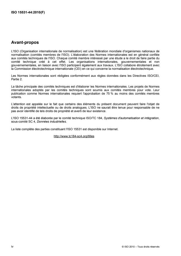 ISO 15531-44:2010 ISO 15531-44:2010 - Systemes d'automatisation industrielle et intégration -- Données de gestion de fabrication industrielle - Page 4 preview