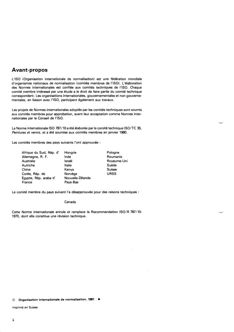 ISO 787-10:1981 ISO 787-10:1981 - General methods of test for pigments and extenders — Part 10: Determination of density — Pyknometer method
Released:11/1/1981 - Page 2 preview