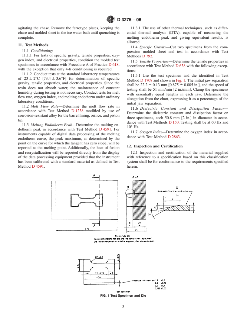 ASTM D3275-06 - Standard Classification System for E-CTFE-Fluoroplastic Molding, Extrusion, and Coating Materials