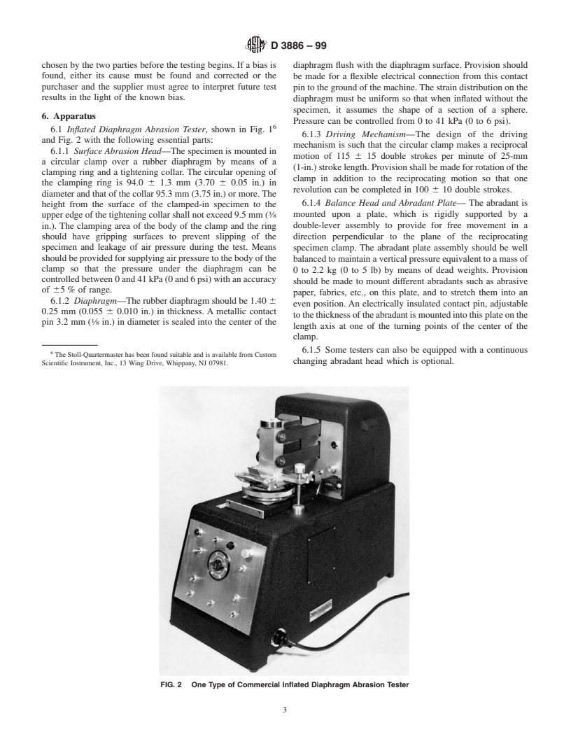 ASTM D3886-99 - Standard Test Method for Abrasion Resistance of Textile Fabrics (Inflated Diaphragm Method)