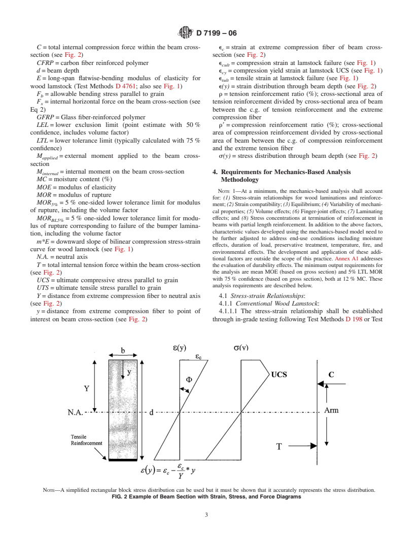 ASTM D7199-06 - Standard Practice for Establishing Characteristic Values for Reinforced Glued Laminated Timber (Glulam) Beams Using Mechanics-Based Models