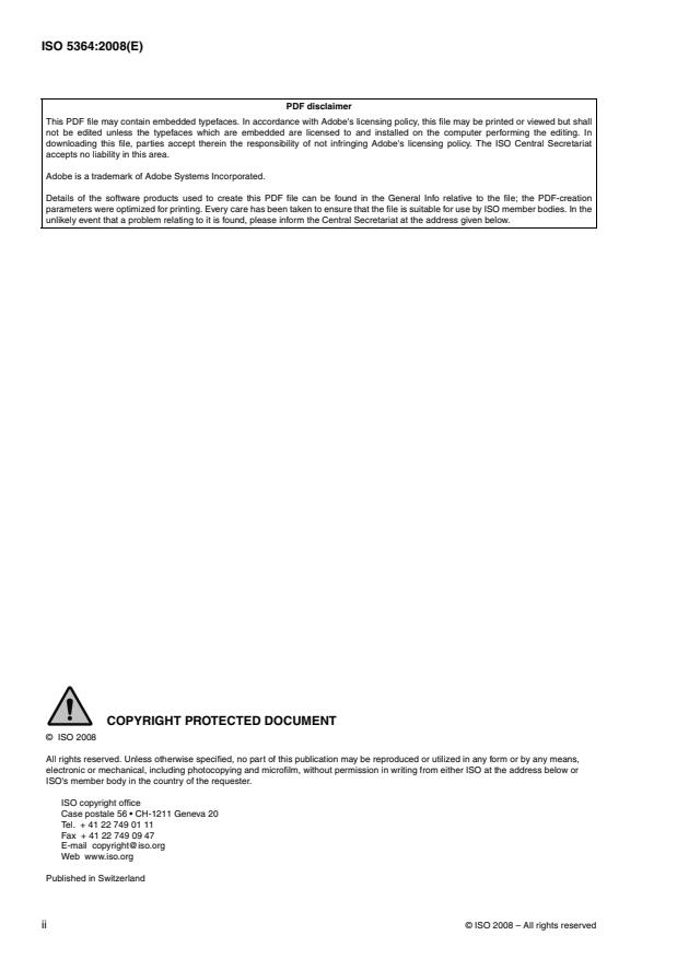 ISO 5364:2008 ISO 5364:2008 - Anaesthetic and respiratory equipment -- Oropharyngeal airways - Page 2 preview