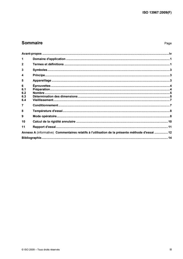 ISO 13967:2009 - Raccords en matieres thermoplastiques -- Détermination de la rigidité annulaire