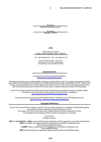SIST ES 203 790 V1.1.1:2019 ETSI ES 203 790 V1.1.1 (2018-10) - Methods for Testing and Specification (MTS); The Testing and Test Control Notation version 3; TTCN-3 Language Extensions: Object-Oriented Features - Page 2 preview