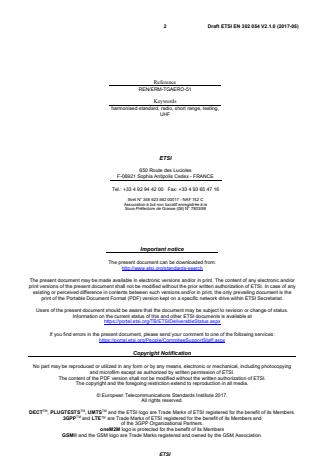 SIST EN 302 054 V2.1.1:2017 ETSI EN 302 054 V2.1.0 (2017-05) - Meteorological Aids (Met Aids); Radiosondes to be used in the 400,15 MHz to 406 MHz frequency range with power levels ranging up to 200 mW; Harmonised Standard covering the essential requirements of article 3.2 of Directive 2014/53/EU - Page 2 preview