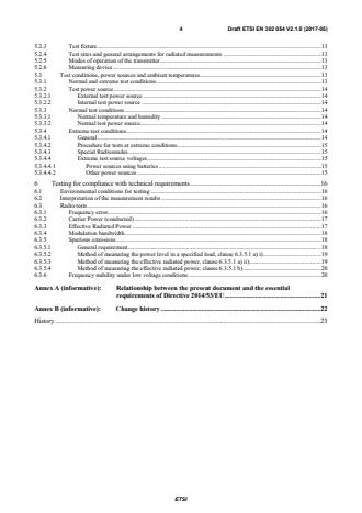 SIST EN 302 054 V2.1.1:2017 ETSI EN 302 054 V2.1.0 (2017-05) - Meteorological Aids (Met Aids); Radiosondes to be used in the 400,15 MHz to 406 MHz frequency range with power levels ranging up to 200 mW; Harmonised Standard covering the essential requirements of article 3.2 of Directive 2014/53/EU - Page 4 preview