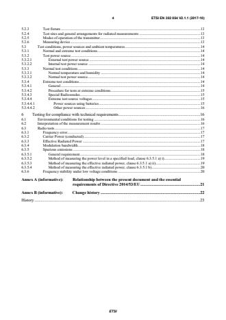 SIST EN 302 054 V2.1.1:2017 ETSI EN 302 054 V2.1.1 (2017-10) - Meteorological Aids (Met Aids); Radiosondes to be used in the 400,15 MHz to 406 MHz frequency range with power levels ranging up to 200 mW; Harmonised Standard covering the essential requirements of article 3.2 of Directive 2014/53/EU - Page 4 preview