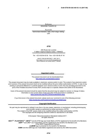 SIST EN 302 454 V2.1.1:2017 ETSI EN 302 454 V2.1.0 (2017-05) - Meteorological Aids (Met Aids); Radiosondes to be used in the 1 668,4 MHz to 1 690 MHz frequency range; Harmonised Standard covering the essential requirements of article 3.2 of Directive 2014/53/EU - Page 2 preview