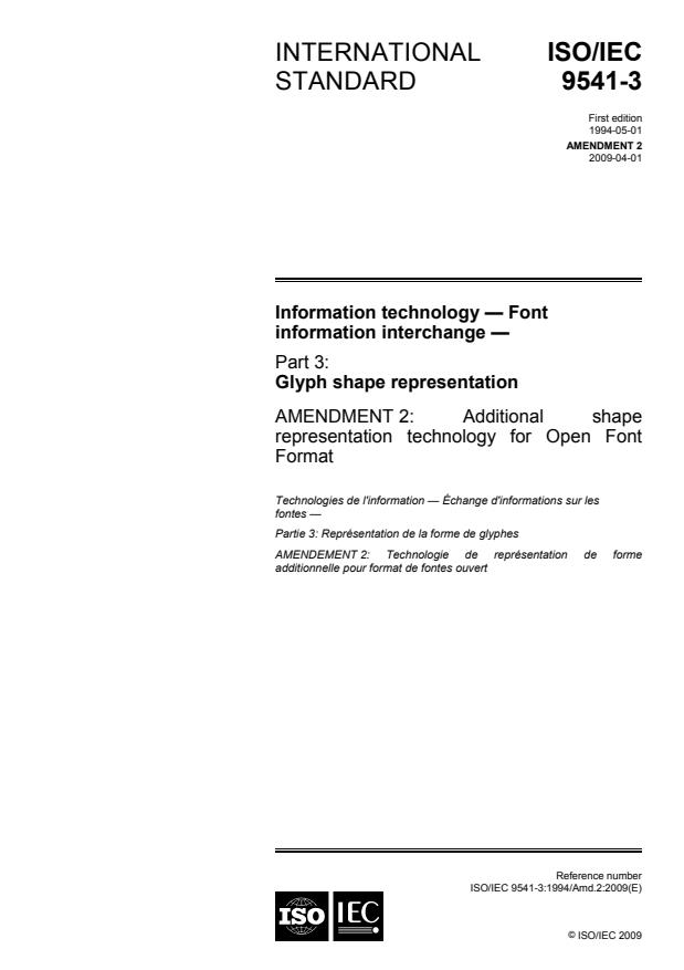 ISO/IEC 9541-3:1994/Amd 2:2009 - Additional shape representation technology for Open Font Format