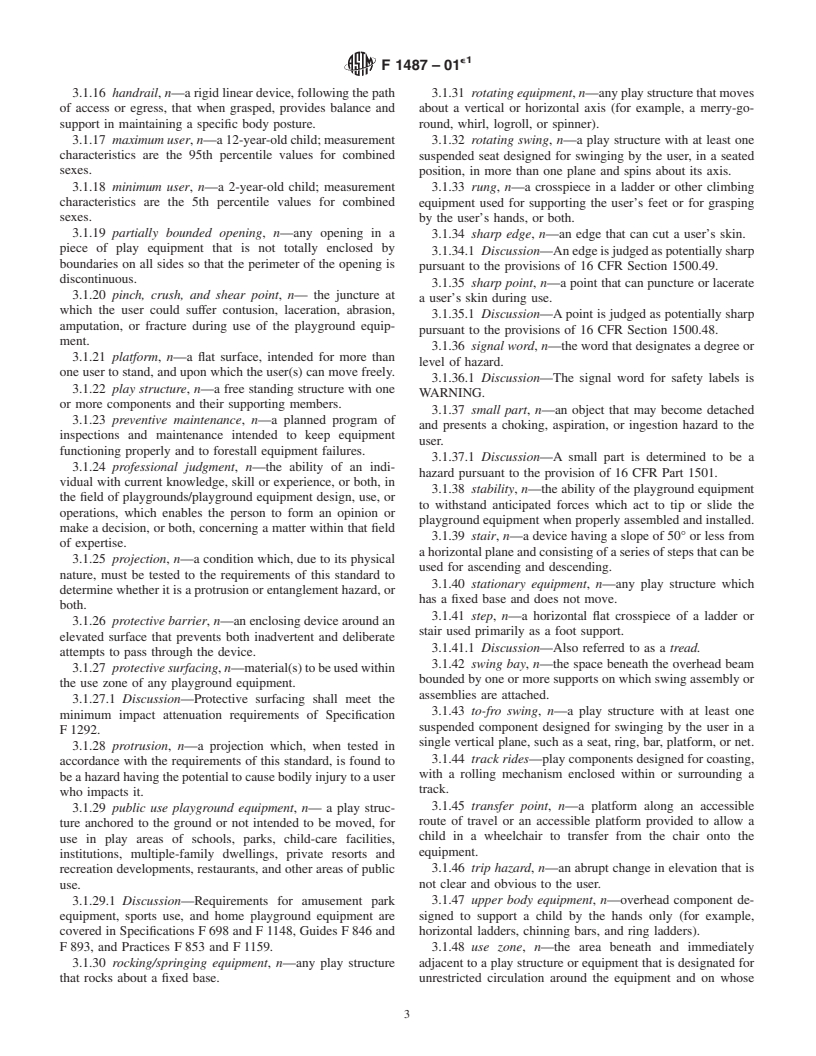 ASTM F1487-01e1 - Standard Consumer Safety Performance Specification for Playground Equipment for Public Use