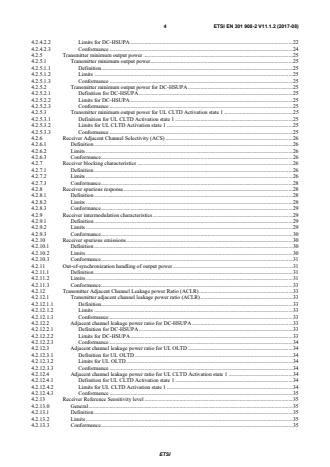 SIST EN 301 908-2 V11.1.2:2017 ETSI EN 301 908-2 V11.1.2 (2017-08) - IMT cellular networks; Harmonised Standard covering the essential requirements of article 3.2 of Directive 2014/53/EU; Part 2: CDMA Direct Spread (UTRA FDD) User Equipment (UE) - Page 4 preview