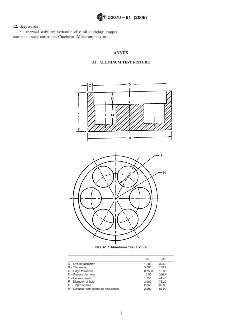 ASTM D2070-91(2006) - Standard Test Method for Thermal Stability of Hydraulic Oils