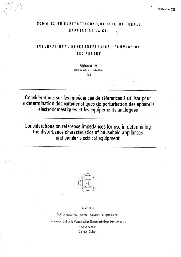 IEC/TR 60725:1998