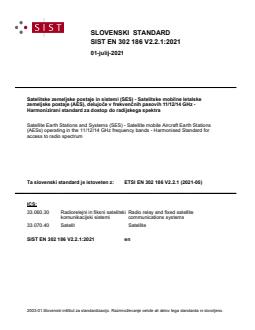 SIST EN 302 186 V2.2.1:2021 SIST EN 302 186 V2.2.1:2021 - Page 1 preview