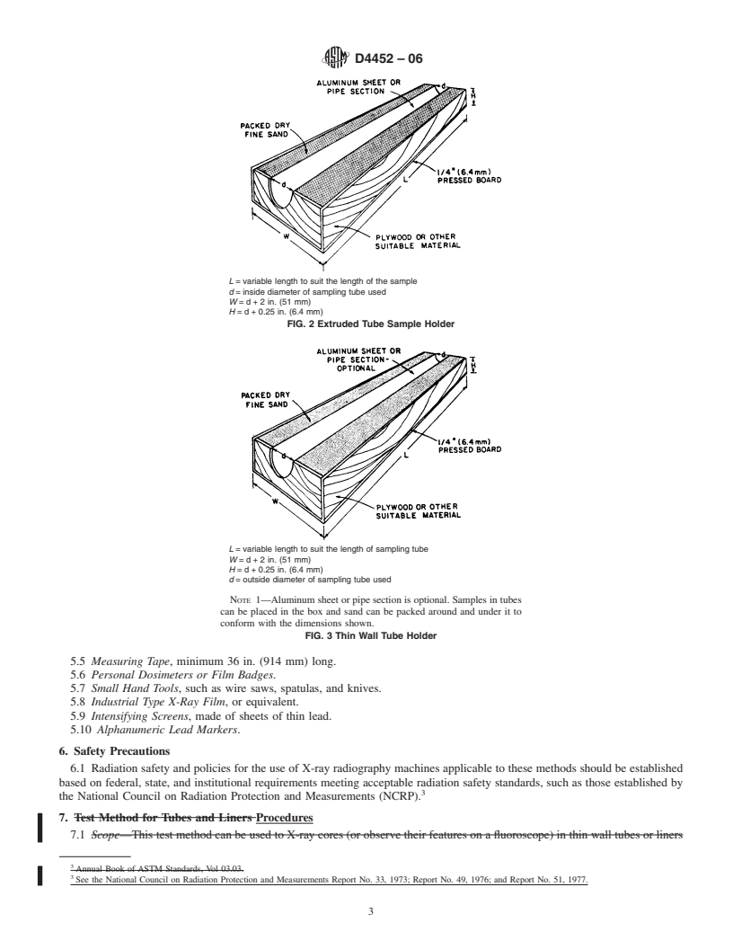 REDLINE ASTM D4452-06 - Standard Practice for X-Ray Radiography of Soil Samples