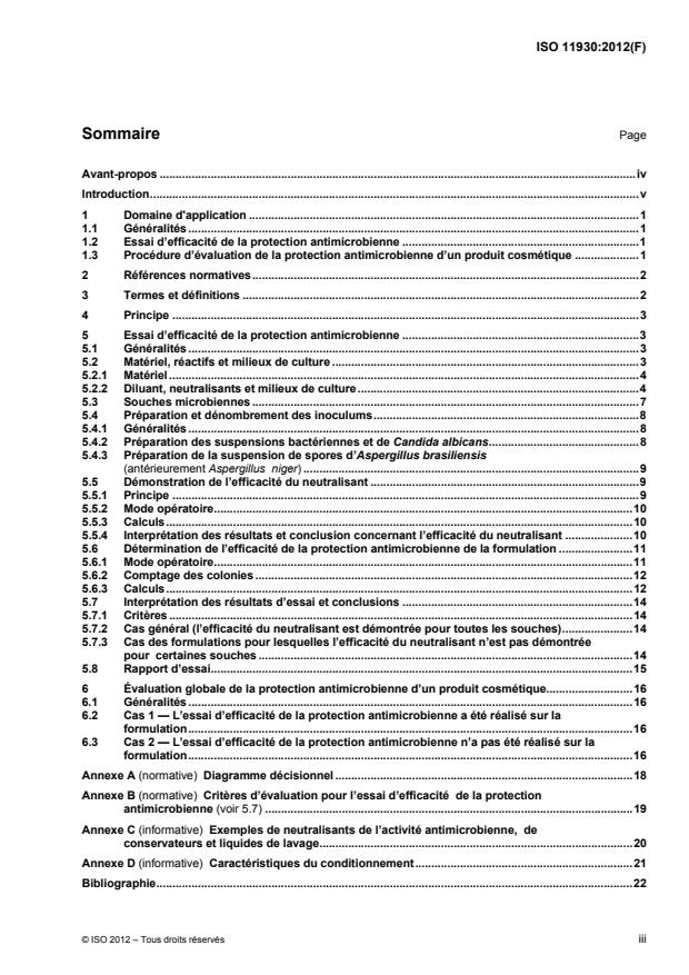 ISO 11930:2012 - Cosmétiques -- Microbiologie -- Évaluation de la protection antimicrobienne d'un produit cosmétique