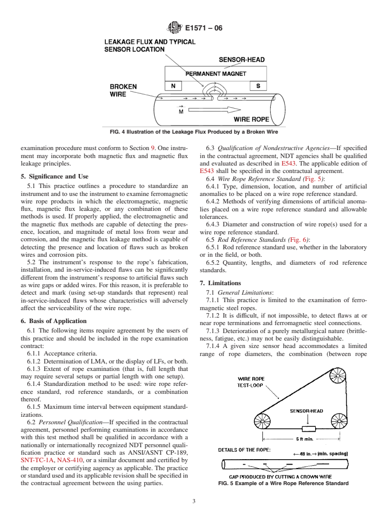 ASTM E1571-06 - Standard Practice for Electromagnetic Examination of Ferromagnetic Steel Wire Rope