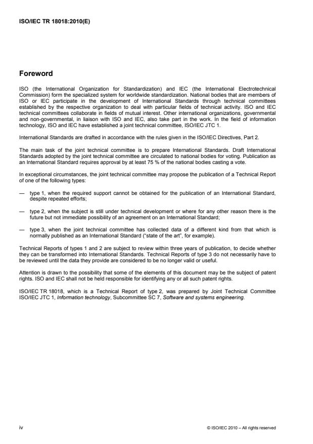 ISO/IEC TR 18018:2010 ISO/IEC TR 18018:2010 - Information technology -- Systems and software engineering -- Guide for configuration management tool capabilities - Page 4 preview