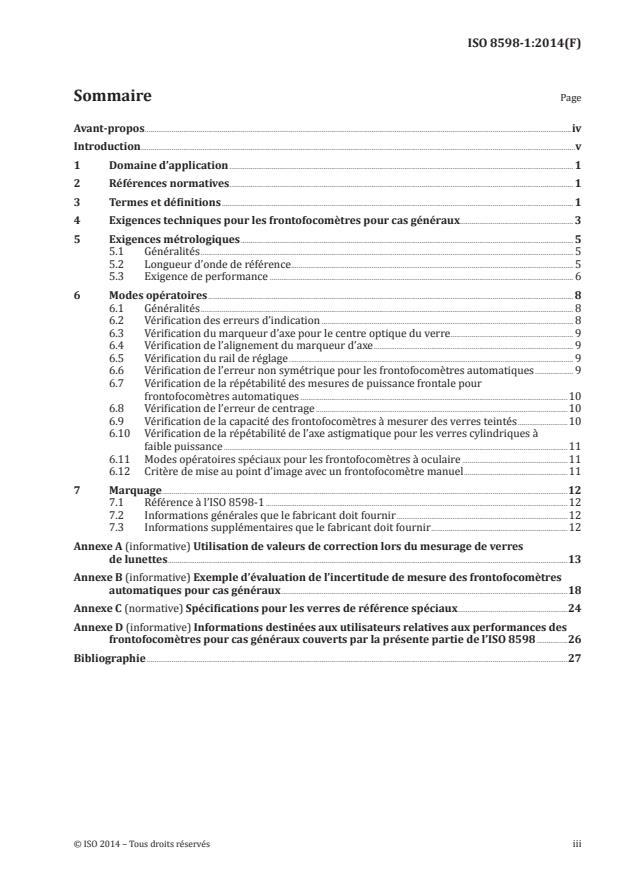 ISO 8598-1:2014 - Optique et instruments d'optique -- Frontofocomètres