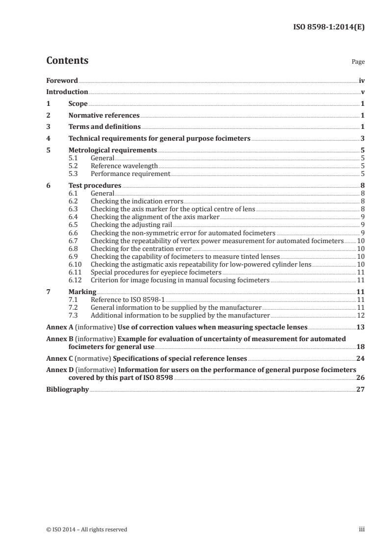 ISO 8598-1:2014 - Optics and optical instruments — Focimeters — Part 1: General purpose instruments
Released:9/16/2014