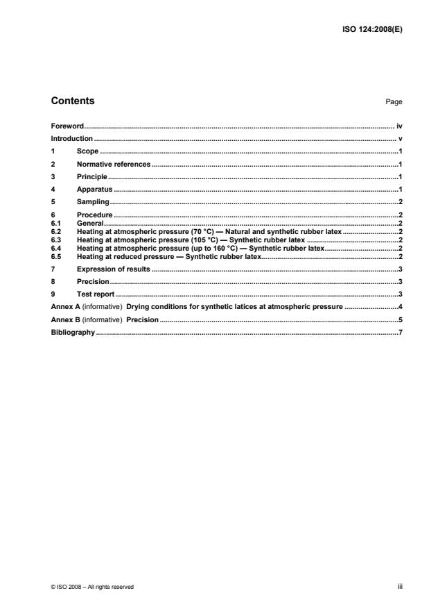 ISO 124:2008 - Latex, rubber -- Determination of total solids content