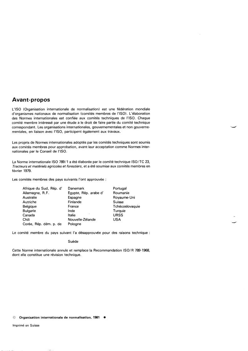 ISO 789-1:1981 ISO 789-1:1981 - Agricultural tractors — Test procedures — Part 1: Power tests
Released:7/1/1981 - Page 2 preview