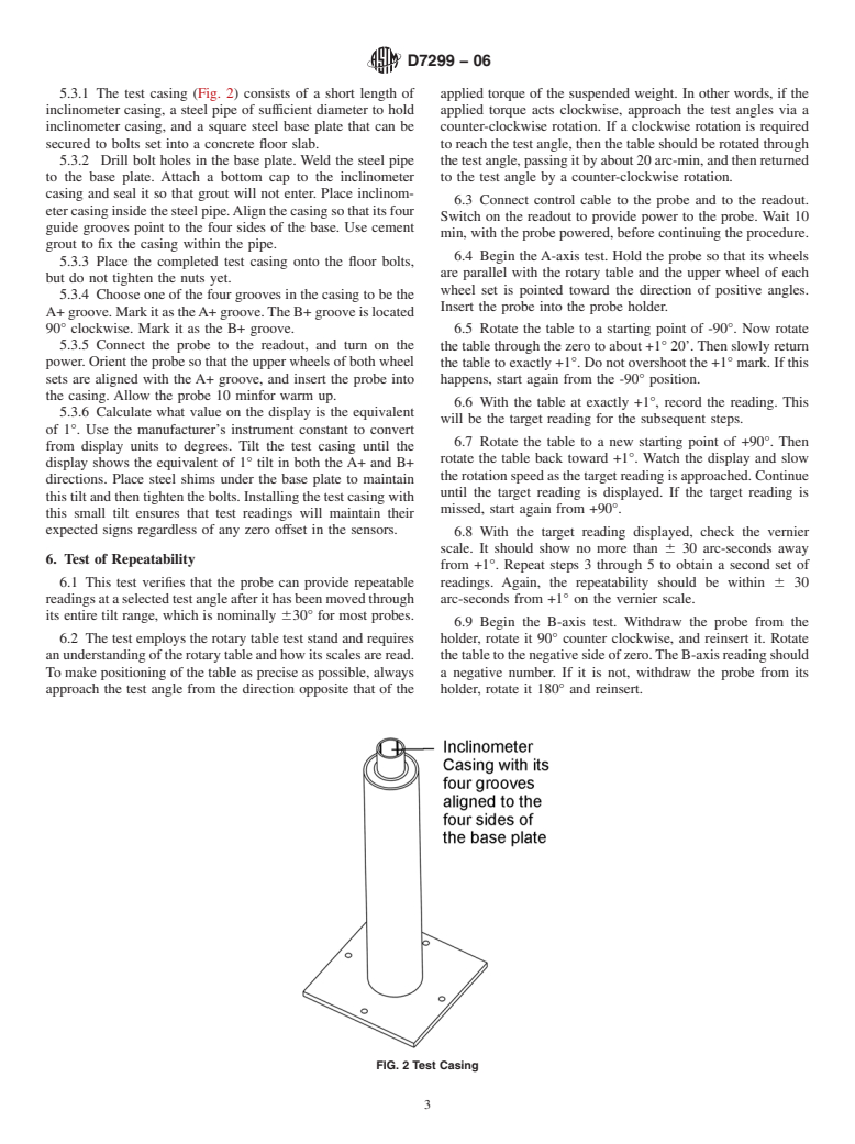 ASTM D7299-06 - Standard Practice for Verifying Performance of a Vertical Inclinometer Probe