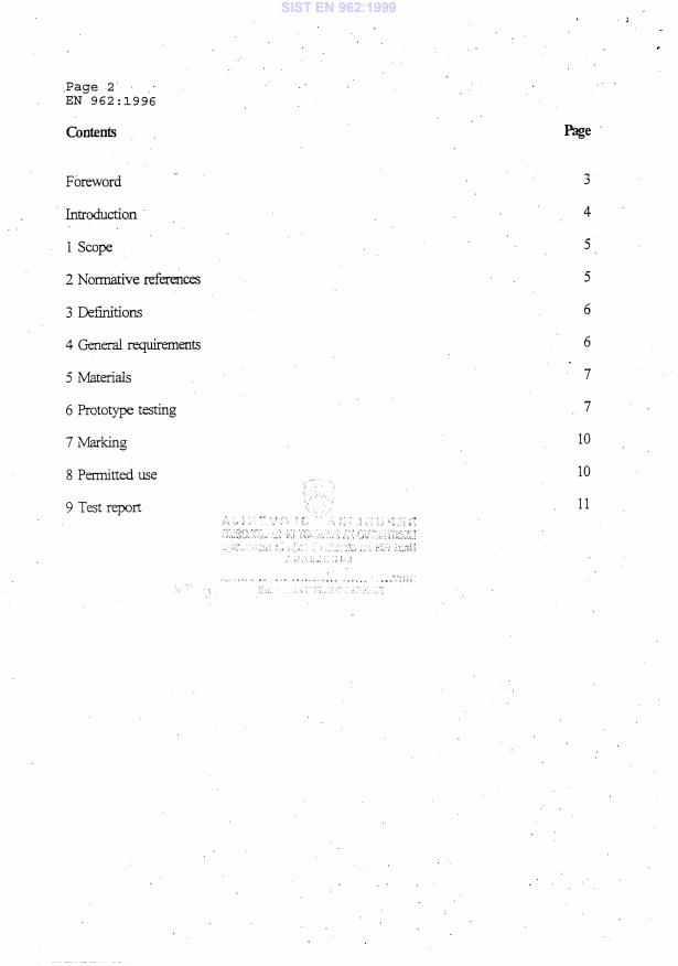 EN 962:1996 EN 962:1999 - Page 4 preview