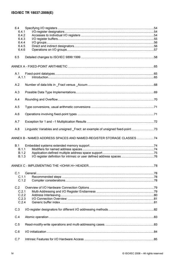 ISO/IEC TR 18037:2008 ISO/IEC TR 18037:2008 - Programming languages -- C -- Extensions to support embedded processors - Page 4 preview