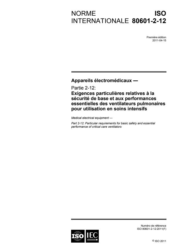 ISO 80601-2-12:2011 - Appareils électromédicaux