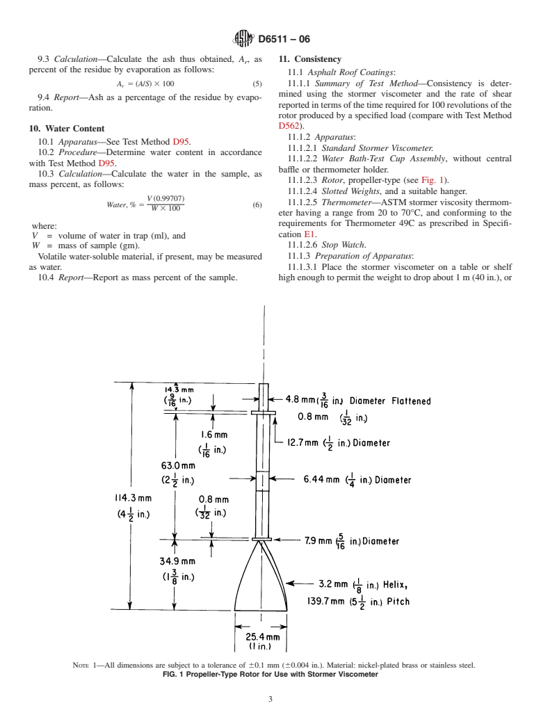 ASTM D6511-06 - Standard Test Methods for Solvent Bearing Bituminous Compounds