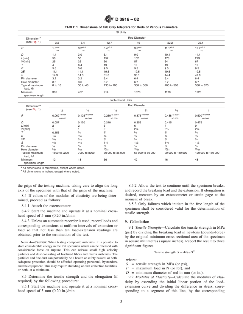 ASTM D3916-02 - Standard Test Method for Tensile Properties of Pultruded Glass-Fiber-Reinforced Plastic Rod