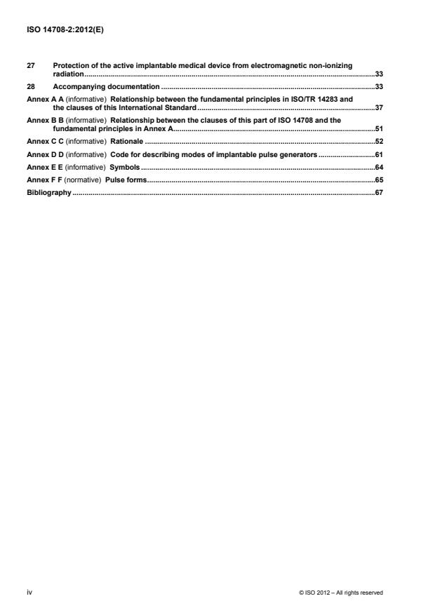 ISO 14708-2:2012 ISO 14708-2:2012 - Implants for surgery -- Active implantable medical devices - Page 4 preview