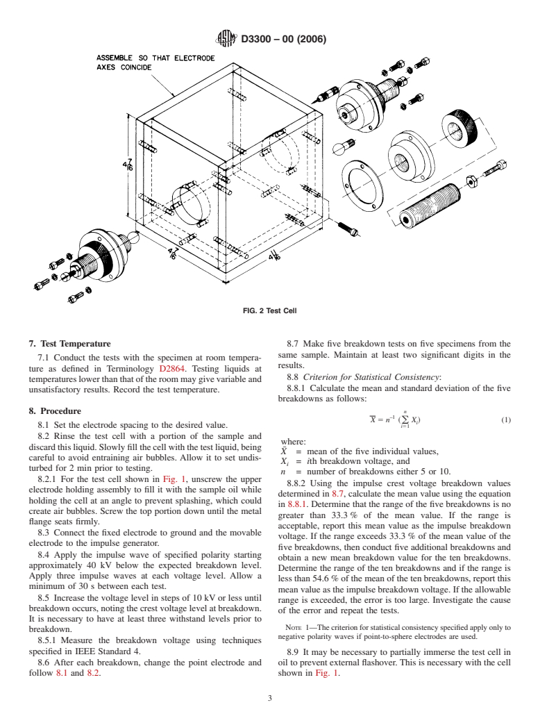 ASTM D3300-00(2006) - Standard Test Method for Dielectric Breakdown Voltage of Insulating Oils of Petroleum Origin Under Impulse Conditions