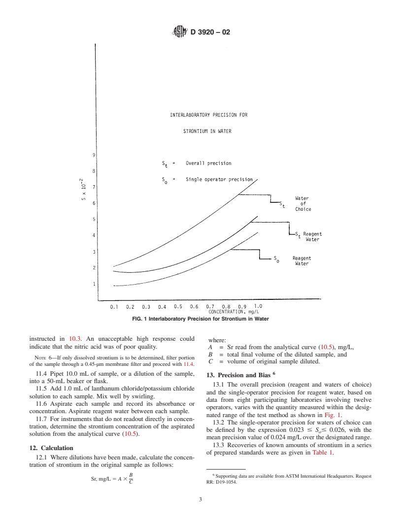 ASTM D3920-02 - Standard Test Method for Strontium in Water