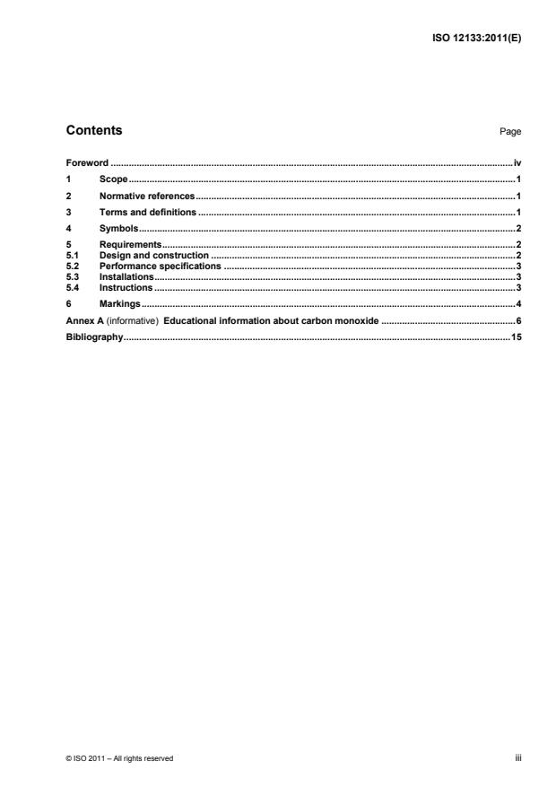 ISO 12133:2011 - Small craft -- Carbon monoxide (CO) detection systems
