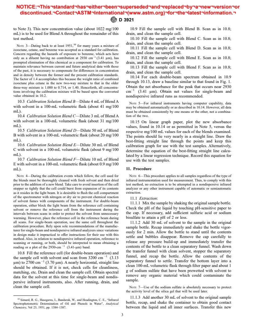 ASTM D3921-96 - Standard Test Method for Oil and Grease and Petroleum Hydrocarbons in Water