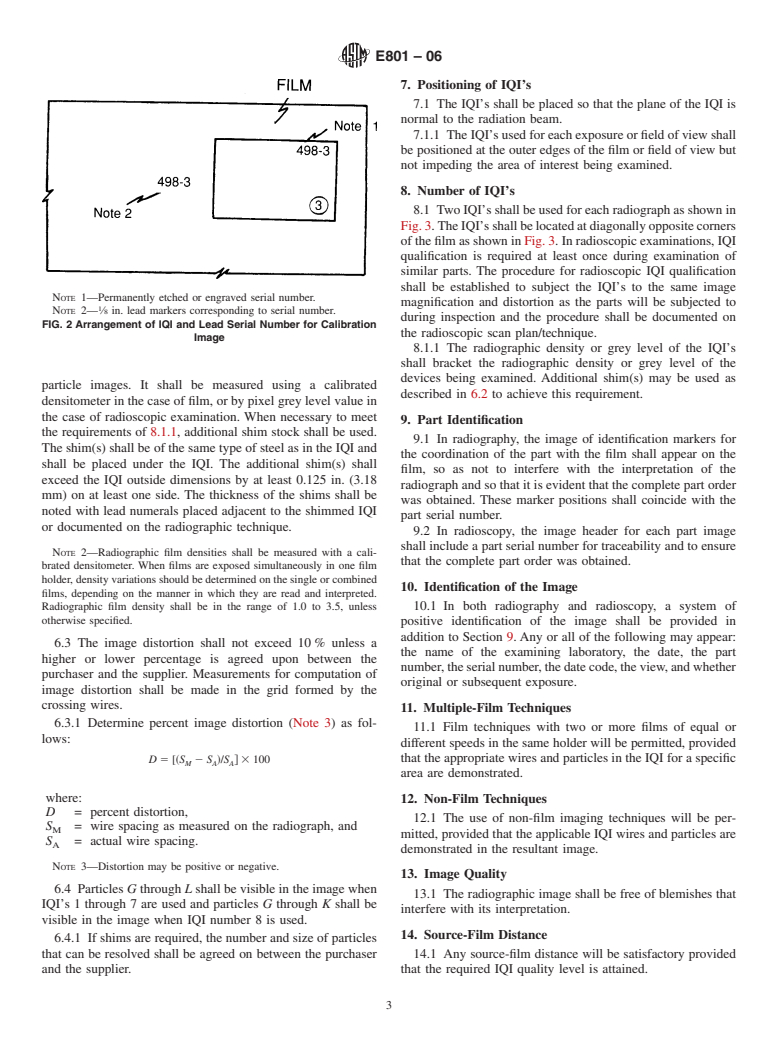 ASTM E801-06 - Standard Practice for Controlling Quality of Radiological Examination of Electronic Devices