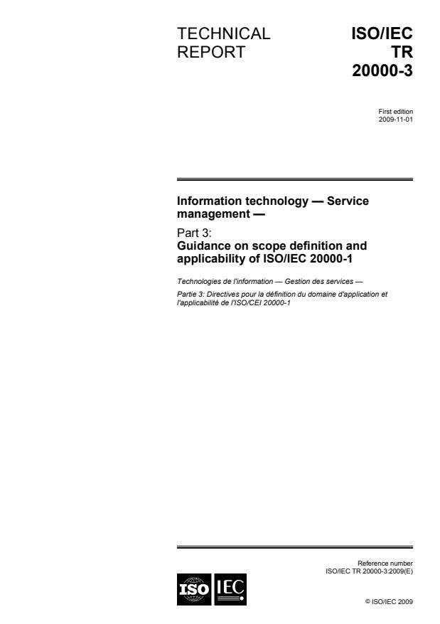 ISO/IEC TR 20000-3:2009 - Information technology -- Service management