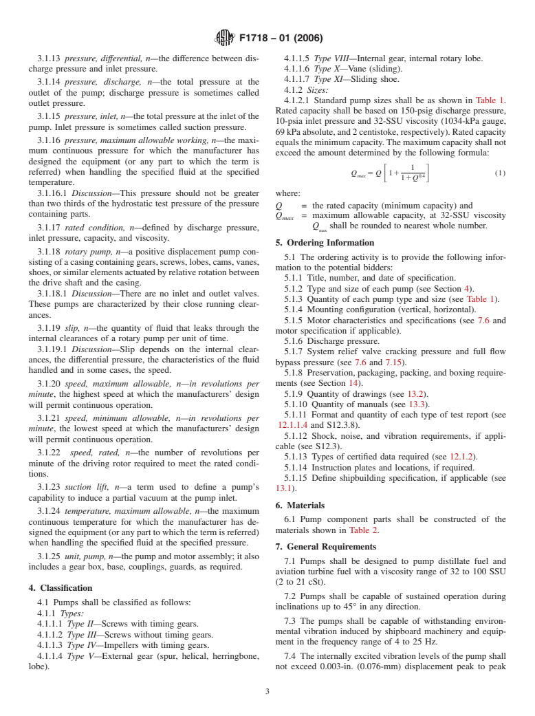 ASTM F1718-01(2006) - Standard Specification for Rotary Positive Displacement Distillate Fuel Pumps