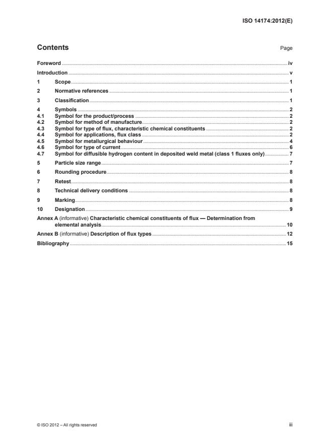ISO 14174:2012 - Welding consumables -- Fluxes for submerged arc welding and electroslag welding -- Classification