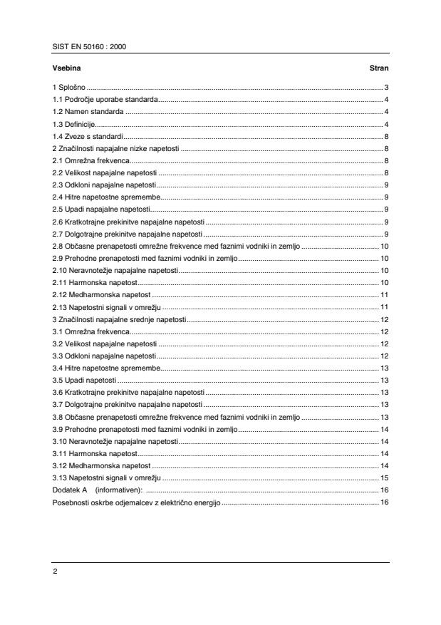 EN 50160:1994 EN 50160:2000 - prevod standarda SIST EN 50160:1997 - Page 4 preview