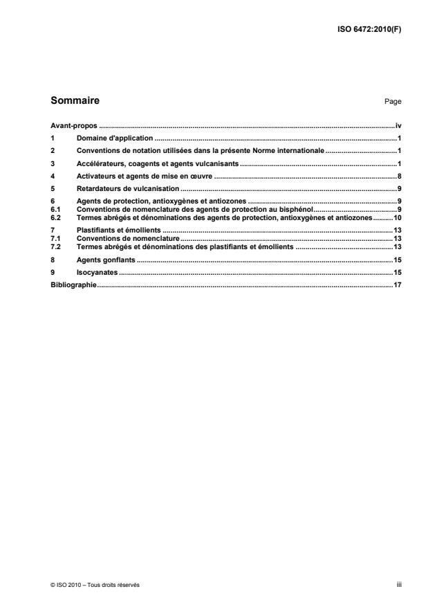 ISO 6472:2010 - Ingrédients de mélange du caoutchouc -- Symboles et termes abrégés