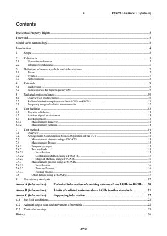 ETSI TS 103 569 V1.1.1 (2020-11) - ElectroMagnetic Compatibility (EMC) standard for radio equipment and services; Study into extending the upper limit of the range of radiated emissions requirements up to 40 GHz