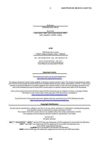 SIST EN 301 489-20 V2.1.1:2019 ETSI EN 301 489-20 V2.1.0 (2017-10) - ElectroMagnetic Compatibility (EMC) standard for radio equipment and services; Part 20: Specific conditions for Mobile Earth Stations (MES) used in the Mobile Satellite Services (MSS) Harmonised Standard covering the essential requirements of article 3.1(b) of Directive 2014/53/EU - Page 2 preview